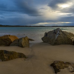 Beach and Stones at Sunset in Australia