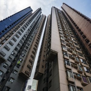 Hollywood Terrace Wohngebäude in Sheung Wan, Hong Kong.